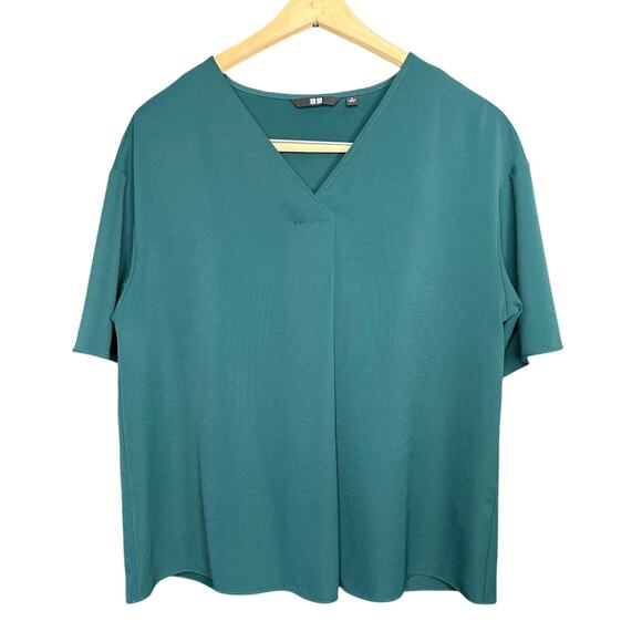 Uniqlo Lightweight Boxy Green Short Sleeve Top M - Picture 1 of 5